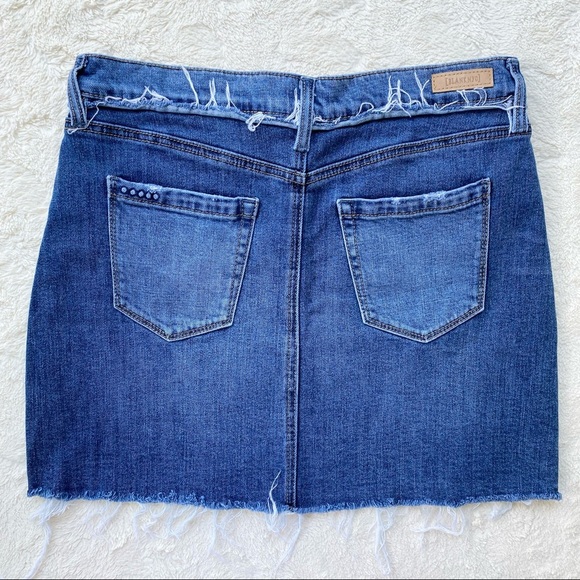 Bank NYC two faced color block denim mini skirt cut off raw frayed hem 28 - Picture 3 of 12